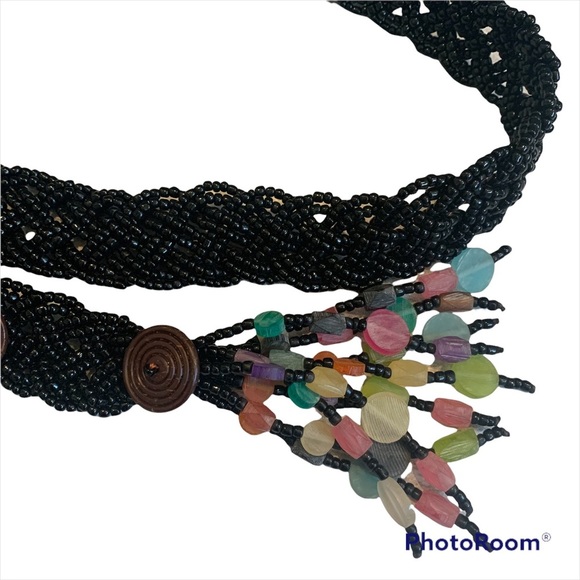 Glass Seed Bead Braided Belt with Tassel main image 4